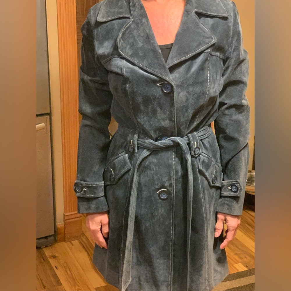 Danier navy blue suede coat - Picture 11 of 11